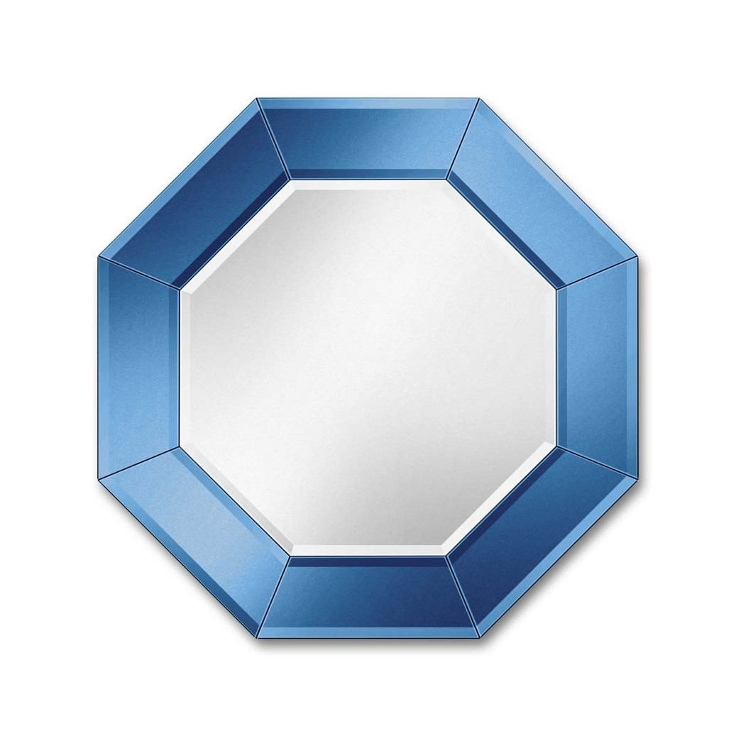 Espejo Cristal Octagon Azul